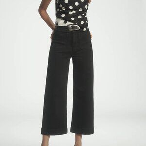 The Colette Denim High-Rise Cropped Wide-Leg Jeans by Maeve